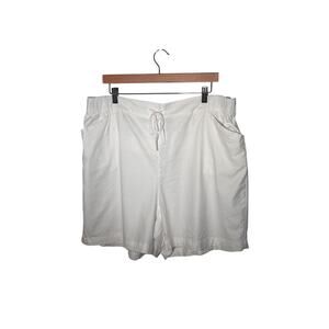 Lane Bryant‎ White Mid Rise Drawstring Waist Relaxed Fit Shorts Plus Size 18 20